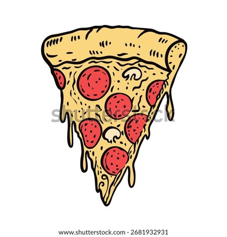 A deliciously tasty slice of pepperoni pizza topped with gooey melted cheese, truly perfect for all food lovers