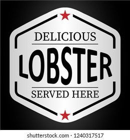 deliciuous served here logo badge sticker on black