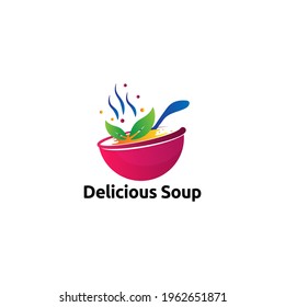 Deliciuous soup logo vector concept, icon, element, and template for company