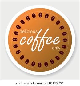 delicius coffee sign on white