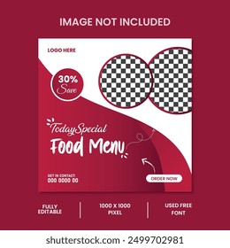 Delicous asian food social media template,Restaurant Social Media Banner design or Suare flyer design.