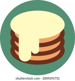 Delicosos blinis, ilustración, vector sobre un fondo blanco.