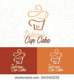Delicous Cup Cake with Bakery Pattern