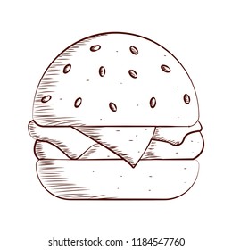 Delicous hamburger outline