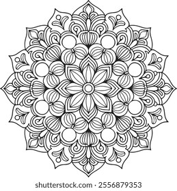 Delight in the beauty of an elegant mandala template. Perfect for artists and mindfulness enthusiasts. Print this mesmerizing design for an inspiring coloring experience.