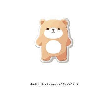Delight cartoon teddy bear with flower confetti.