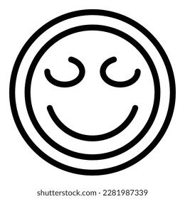 Delight emoji icon outline vector. Happy person. Face fun