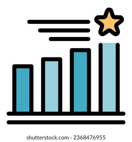 Delight graph icon outline vector. People face. Activity effect color flat