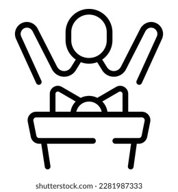 Delight speaker icon outline vector. Face fun. Happy celebrate