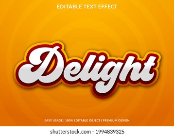 delight text effect template with abstract background use for business brand and logo