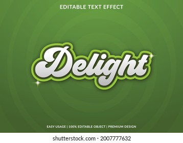 delight text effect template with bold and abstract style use for business brand and logo