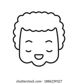 Delighted Granny Face line icon