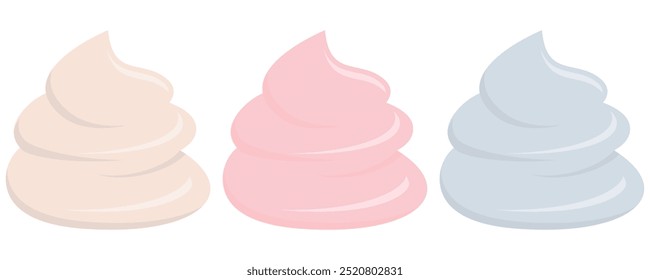 Delightful and Beautiful Swirls of Creamy and Colorful Frosting Texture and Colors