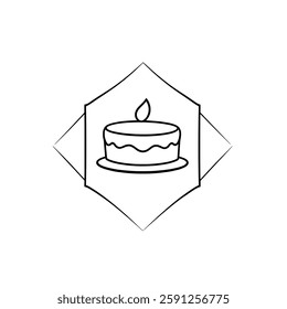 A delightful birthday cake with a single candle a symbol of celebration and sweetness. Perfect for adding a touch of festive cheer to your designs.