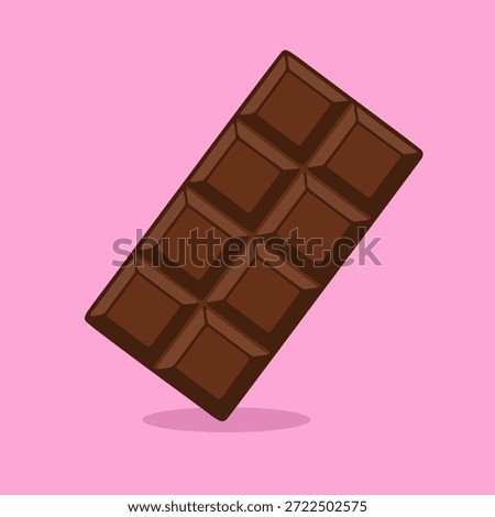 Delightful brown chocolate bar illustration, a sweet treat icon perfect for dessert cravings and satisfying a sweet tooth