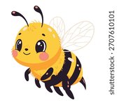 Delightful cartoon bee buzzing with charm, perfect for children
