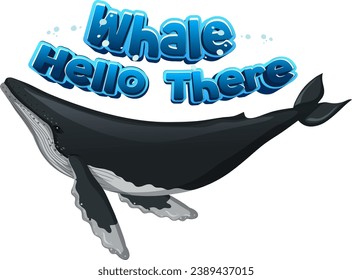 A delightful cartoon illustration featuring a whale with a humorous pun