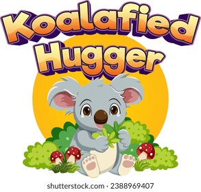 A delightful cartoon illustration of a koala, perfect for hugging