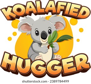 A delightful cartoon illustration of a koala with a punny twist