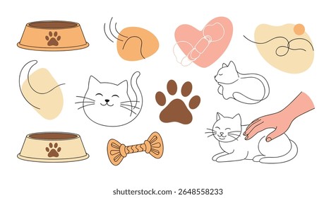 Delightful Cats e suas coisas favoritas Uma coleção simples