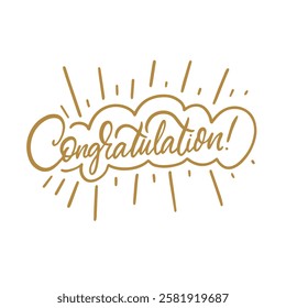 A delightful and cheerful design showcasing the word Congratulations adorned with various stylized elements