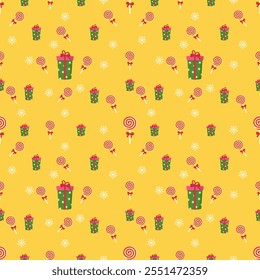 delightful Christmas pattern bursting with festive cheer,Perfect for wrapping paper, cards, or any holiday project.