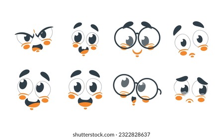 Delightful Collection Of Adorable and Cute Emojis, Perfect For Expressing A Wide Range Of Emotions Cartoon Vector