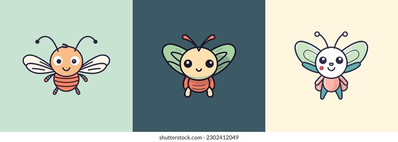 Deliciosos y coloridos personajes lindos de insectos kawaii que aportan vida y capricho a cualquier proyecto o diseño