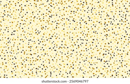 Delightful confetti pattern in gold, beige, and dark gray.  Perfect for festive backgrounds, invitations, or packaging designs. Adds a touch of elegance and celebration to any project.