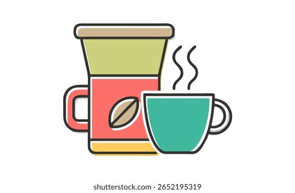 delightful cup of coffee with coffee grinder beside it