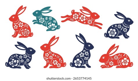 Deslumbrante encantador decorativo artístico easter primavera feriado coelho ilustrações coelho