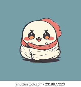 A delightful design showcasing a lovable sushi character