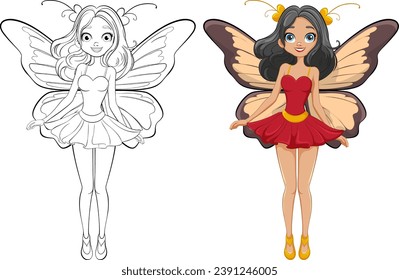 A delightful doodle outline for coloring pages