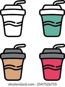 A delightful doodle-style icon of a coffee cup, featuring uneven, whimsical lines that create a playful and artistic hand-drawn aesthetic, evoking a sense of warmth and creativity.