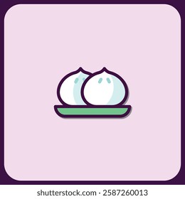 Delightful Duo: Steamed Buns Icon Design