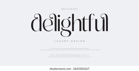 Delightful Elegant luxo logotipo fonte alfabeto . Tipografia beleza moda elegante minimalista serif italic fontes decorativo casamento vintage retro logos. ilustração vetorial
