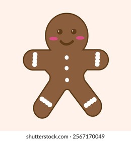 A delightful and festive vector illustration of a Christmas gingerbread cookie