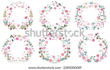 Delightful flower-filled vector wreath design for versatile use in cards, home decoration, posters, and clothing. Vector illustration.