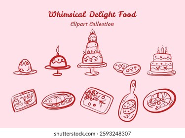 Delightful Food Clipart Set Tasty and Appetizing Design For Culinary Illustrations