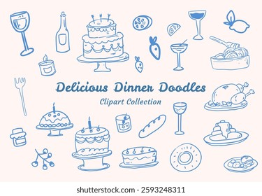 Delightful Food Clipart Set Tasty and Appetizing Design For Culinary Illustrations