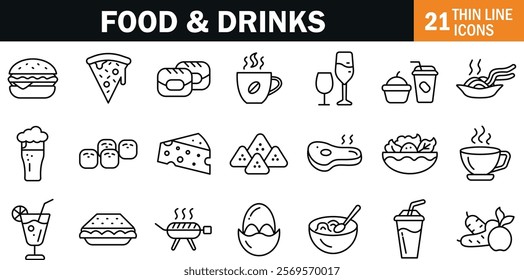 "Delightful Food and Drinks Icon Representing Culinary Delights, Beverages, and Dining Experiences"