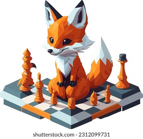 A delightful fox animation in vector style, exuding a sense of whimsy and charm.