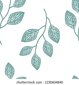 Delightful Garden Seamless Pattern. Seamless leaf pattern. Vector eps 10.