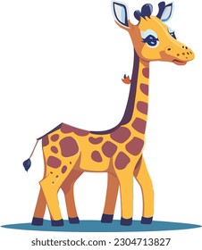 Delightful giraffe characters create a vibrant and lively vector background, exuding an irresistible blend of cuteness and elegance.
