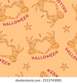 A delightful Halloween Themed Skeleton Hand Pattern that captures the spirit of the season