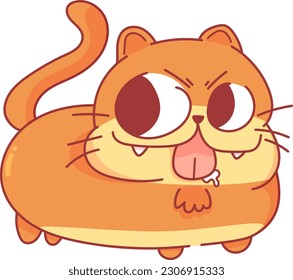 Delightful illustration captures the playful and adorable nature of an orange cat sticking out its tongue while sitting. With its endearing expression and cute pose, this charming artwork is sure to b