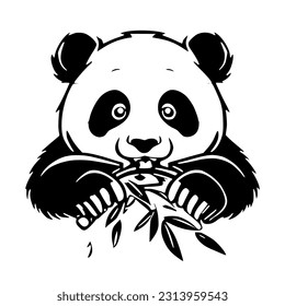 A delightful illustration of a panda munching on bamboo, sure to bring a smile to any animal lover's face. The intricate details and playful style make it a perfect addition to any art collection.