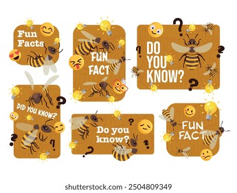 Delightful illustrations featuring bees alongside fun facts and questions about their fascinating world.