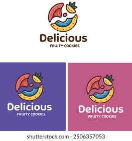 Delightful and inviting cookie-themed logo design, perfect for bakeries, dessert shops, or food brands. This logo features a charming, stylized cookie illustration with a playful, modern touch.