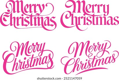 Delightful Merry Christmas Typography Silhouette